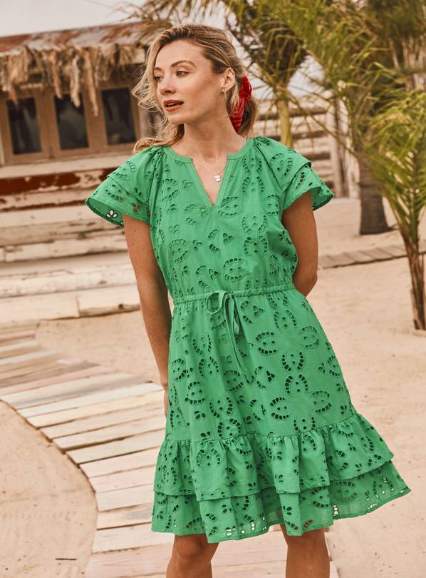 FATFACE Brady Broderie Dress - 24